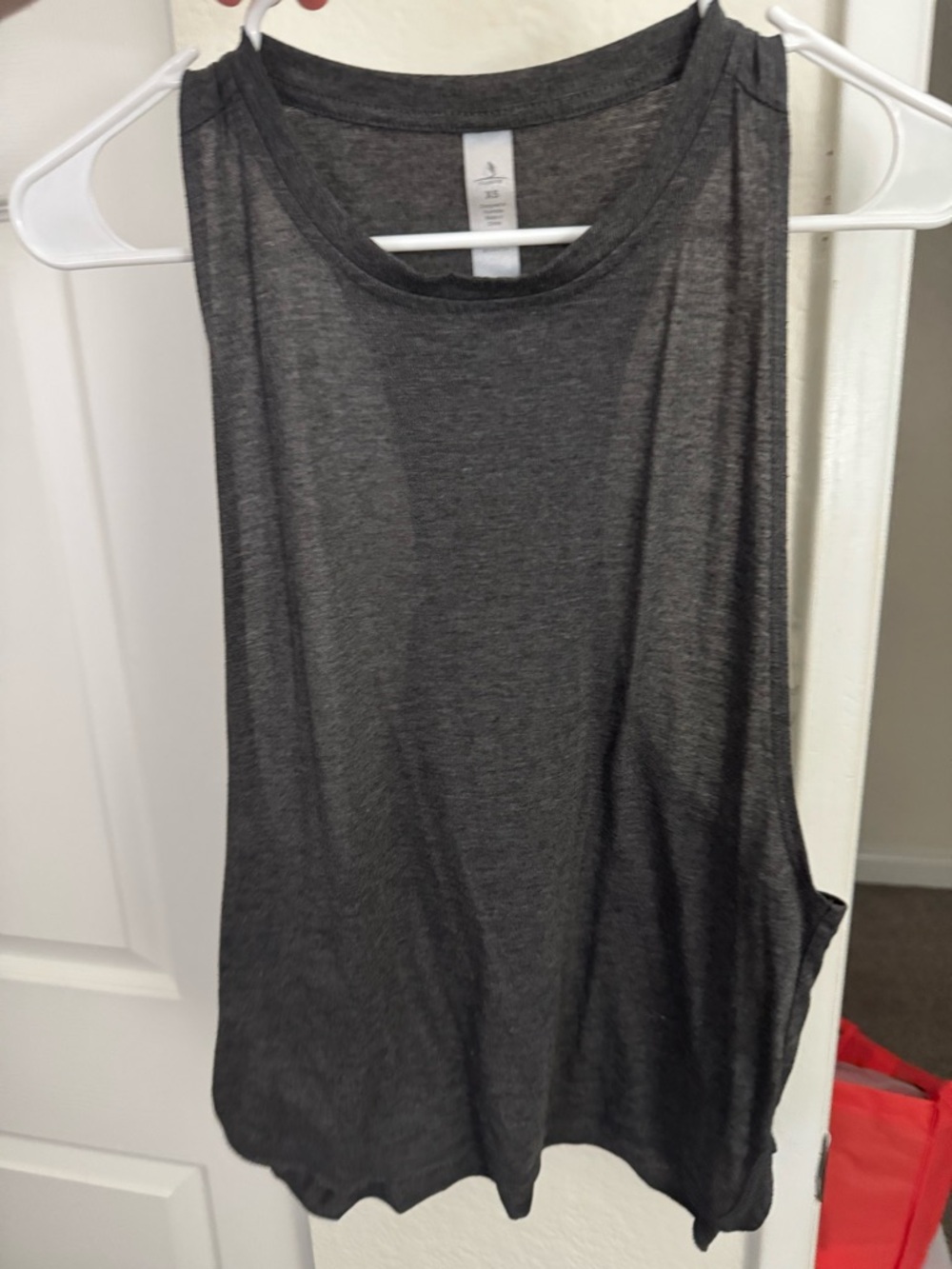 Women's Dark Gray Sleeveless Tank Top - Relaxed Crew Neck
